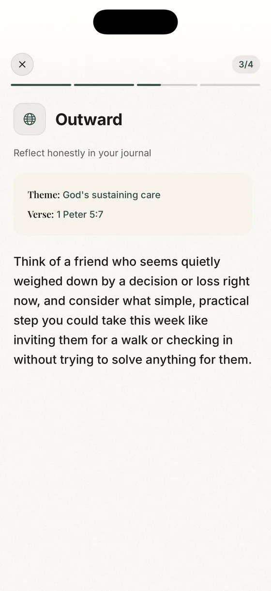 A guided journal prompt turned outward