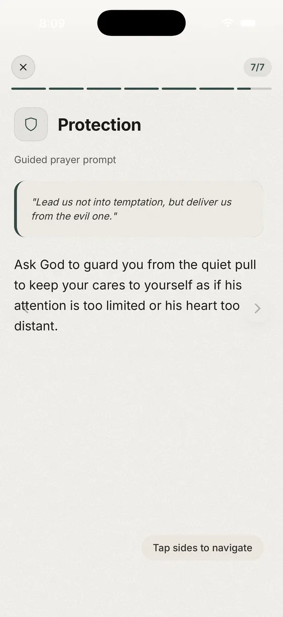 A guided prayer prompt